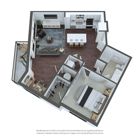 bedroom floor plan an in 3d